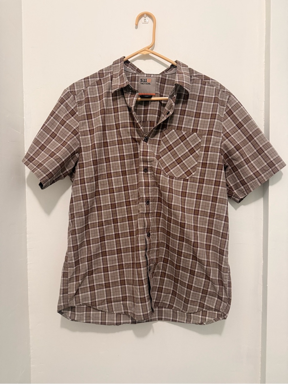 5.11 Tactical Brown Plaid Short Sleeve Button-Up Shirt